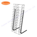 single side light duty wrought iron floor metal wire magazine rack display stands